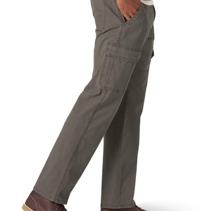 Wrangler Authentics Men's Relaxed Fit Stretch Cargo Pant Casual, Olive Drab, 38W / 34L