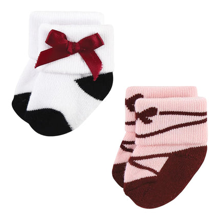 Hudson Baby Unisex Baby Cotton Rich Newborn and Terry Socks, Ballet, 6-12 Months, Ballet 12-pack, 6-12 Months