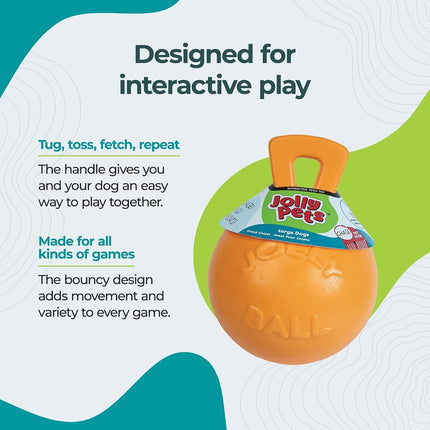 Jolly Pets Tug-n-Toss Dog Toy, 20 cm, Orange,Red