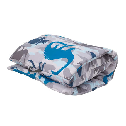 Todo para niños: Colchoneta de siesta Deluxe con pliegue fácil, diseño de dinosaurios en azul marino, gris y azul rey, azul marino, azul rey, gris, camuflaje
