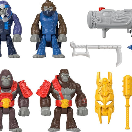 Imaginext Army Toy Figure Set, Boss Level Army Pack 9-Pieces Gorilla Versus Monkey with Accessories for Preschool Pretend Play, Ages 3-8 Years, HML57
