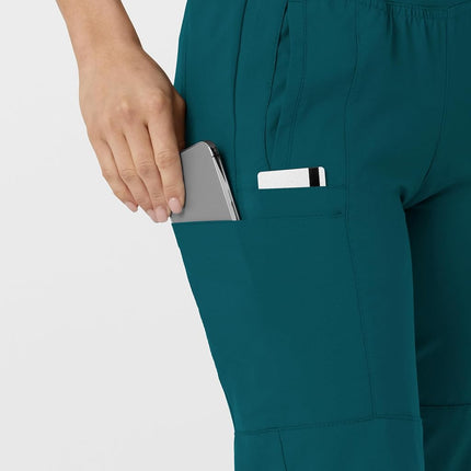 WonderWink 5555ACARIMD W123 Women's Comfort Waist Cargo Jogger Pant, Caribbean, Standard-M Size