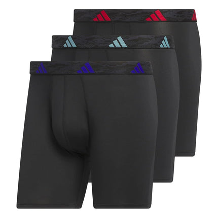 adidas Men's Microfiber 3-Pack Boxer Brief, Black/