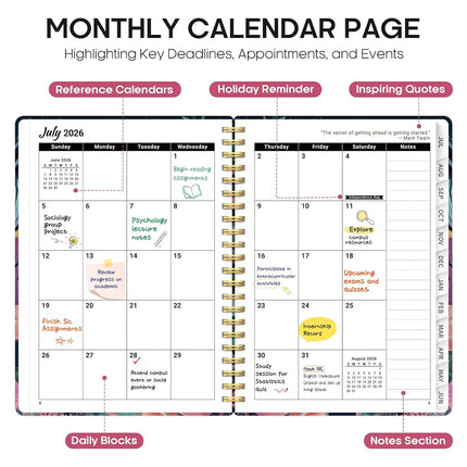 Taja Planner 2026-2027, Jul 2026-Jun 2027 Monthly & Weekly Calendar Planner