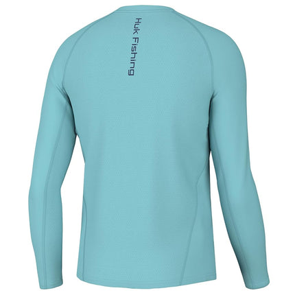 HUK Men's Icon X Crew, Long-Sleeve Performance Fishing Shirt, Marine Blue, Small