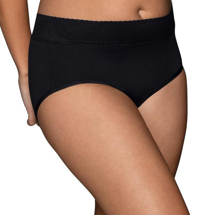 Vanity Fair Women's Effortless Brief Knickers Panty, 20, Black