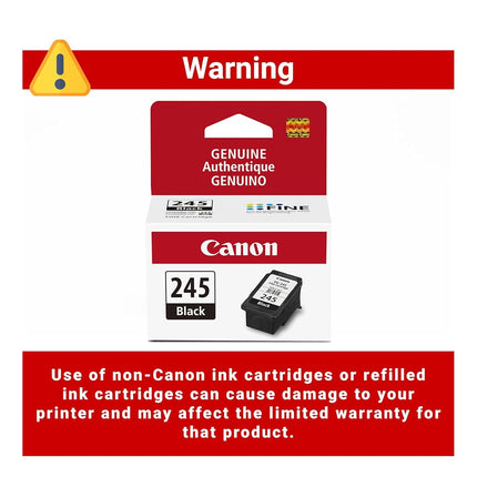 Canon Genuine Ink Cartridges PG-245 Black (1 Count), Canon Printer Ink for PIXMA TR4520 / TS3120 / TS3220 Series Printers – Original Canon Ink for Crisp, Sharp Text