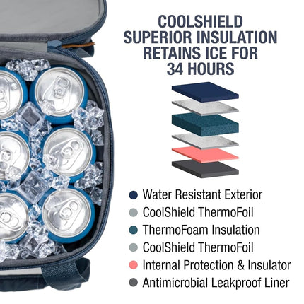 CleverMade Collapsible Cooler Bag, 50 Can Beach & Travel Car Cooler, Folding Soft Cooler, Shoulder Strap, Bottle Opener, Great Car Coolers for Travel, Cleans Easy, Leak Proof Cooler Bag [Ocean]