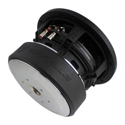 Subwoofer de audio para coche de competición Rockville Punisher 10D1 de 10", 5000 W de pico, doble de 1 ohmio, 1250 W RMS con clasificación CEA