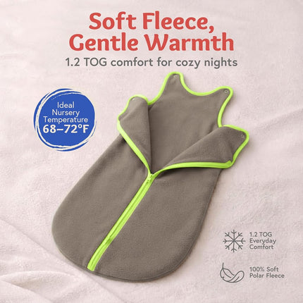 baby deedee Sleep Nest Fleece Baby Sleeping Bag, Wearable Blanket, Mocha Hot Pink, 6-18Month