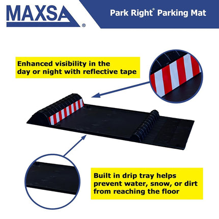 Maxsa 37356-2PK Park Right 21" x 11" x 2" Parking Mat, Yellow