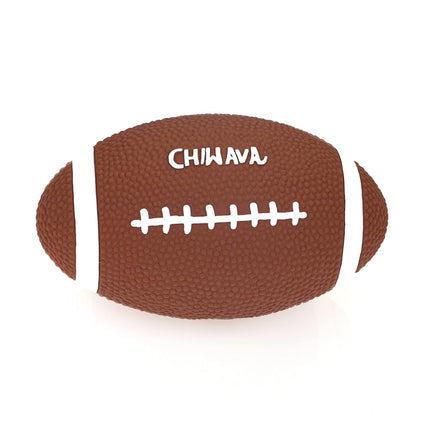 Chiwava 2 Pack 6" Squeaky Latex Dog Toy Balls Football Rugby Fetch Interactive Toy for Medium Large Dogs