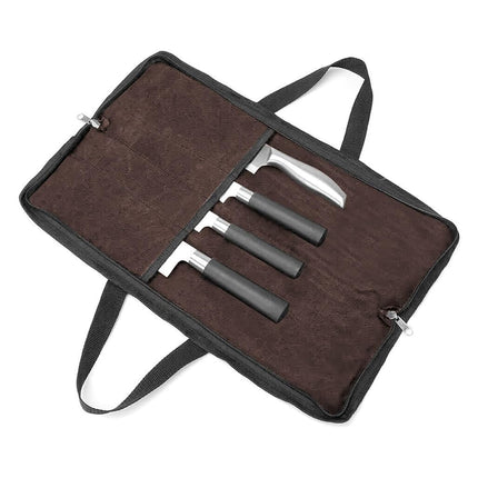 QEES Knife Roll,Heavy Duty Knife Bag,Waxed Canvas 