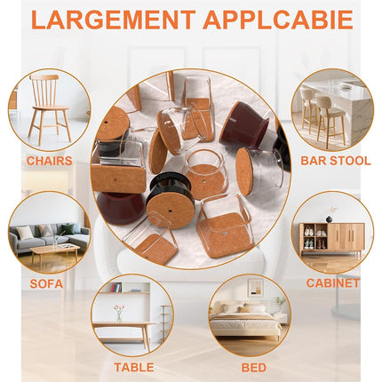 Ansible 24 pcs Square Large Chair Leg Floor Protectors, Furniture Felt Pads Silicone Covers caps for Chairs,Chair Leg Protectors for Hardwood Floors (Large fit:1.1''-1.45'')…