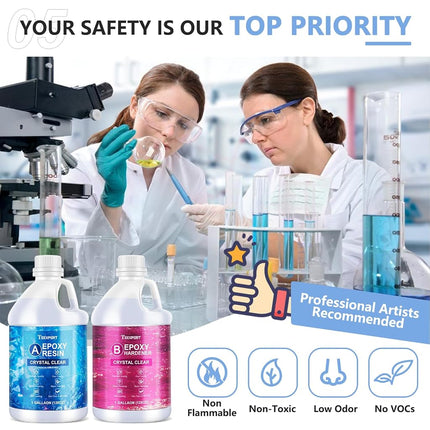 Teexpert Crystal Clear Epoxy Resin Kit: 1 Gallon & Bubbles-Free