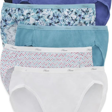 Hanes Women's Ultra Soft Cotton Bikini Panties, Multi-Packs Available, Assorted 6-pack, 6