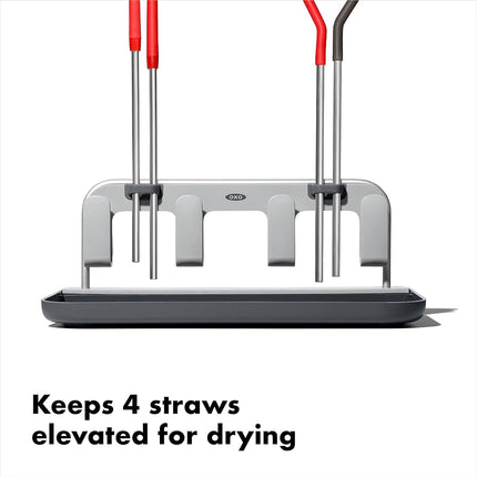 OXO Good Grips Aluminium Frame Bottle Drying Rack, Cool Grey