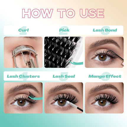 GEMERRY Lash Clusters with Spikes 80D Kit