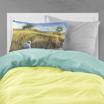 Caroline's Treasures JMK1125PILLOWCASE Pescador en la Orilla Funda de Almohada de Tela Estándar, Estándar, Multicolor