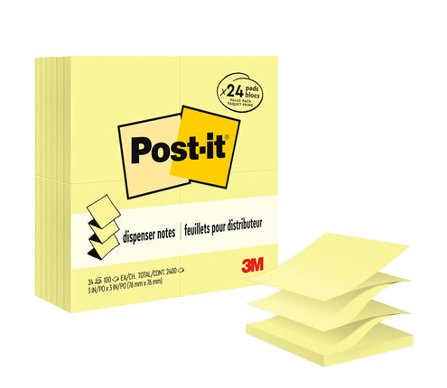 Post-it Dispenser Pop-up Notes, 3x3 in, 24 Pads, C
