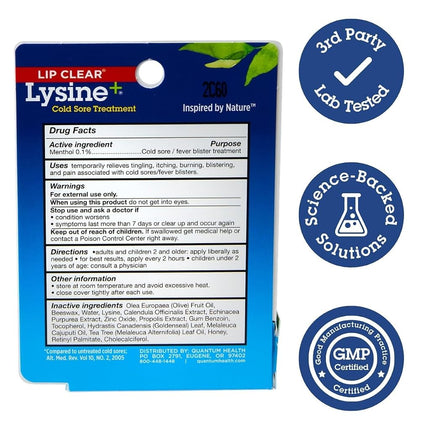 Quantum Health Lip Clear Lysine+ Core Sore Treatment Ointment