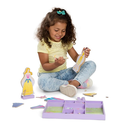 Sleeping Beauty and Snow White Wooden Magnetic Dress-Up Play Set