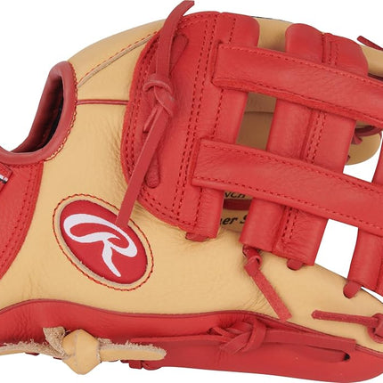 Rawlings | Guante de béisbol juvenil Select Pro Lite Series Corbin Carroll | 11" | Lanzamiento con la mano derecha | Camel/Scarlet