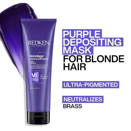 REDKEN | Color Extend Blondage | Express Anti-Brass Mask | For Blonde Hair | Ultra-Violet Pigment | Neutralises Brassiness | 250ml