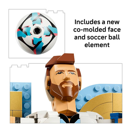 LEGO® Editions Lionel Messi – Football Legend 43015 Building Set for Kids - Collectable Football Decor - Display Set - Sports Treat Idea for Boys and Girls - Messi Fan Merch
