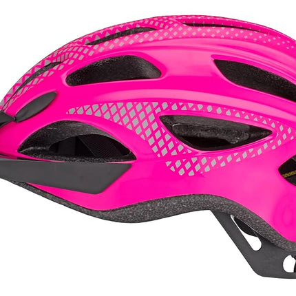 Casque de vélo adulte Schwinn Beam LED, conception réfléchissante pour la sécurité à vélo, coque légère Mircoshell, ajustement Dial-Fit, 58-62cm, rose brillant