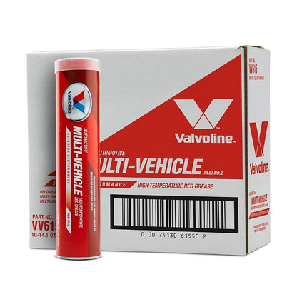 Valvoline Multi-Vehicle High Temperature Red Grease 14.1 OZ Cartridge, Case of 50