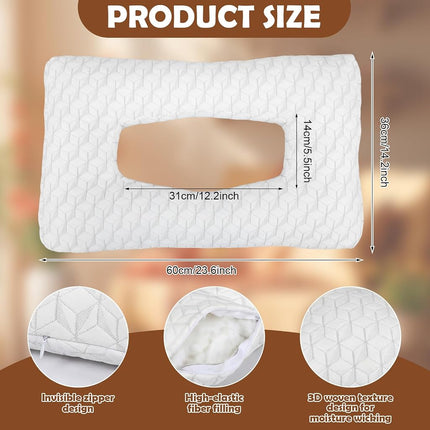 Lounsweer 24 x 14 x 4 Inches White Ear Piercing Hole with Large Holes Pillows Side Sleeper Pillow for Side Sleepers and Ear Inflammation Pressure Sores Comfort Relieves Pressure While Sleeping