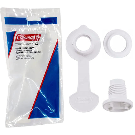 Conjunto de tapón de drenaje estándar para nevera Coleman - Vástago de 1 pulgada de largo