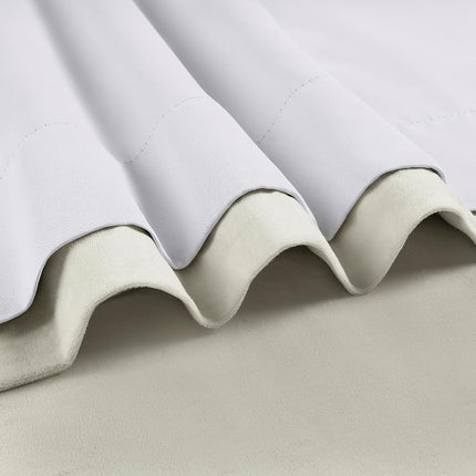 HPD Half Price Drapes Velvet Blackout Curtains/Drapes - 96 Inches Long 1 Panel Blackout Curtain Signature Pleated for Living Room & Bedroom - 25W X 96L, Off White