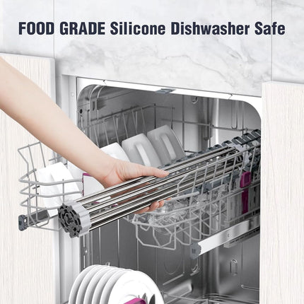Tomorotec Roll Up Dish Drying Rack Over Sink, 304 Steel, 21x15.5, Grey