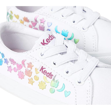 Keds Basket Ke02201250 pour fille, Blanc/Arc-en-ciel, 27 EU