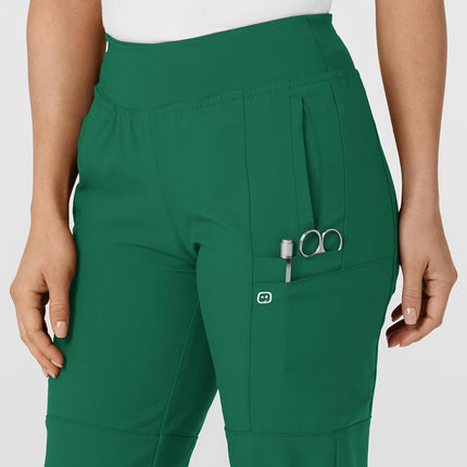 WonderWink Women's Comfort Waist Cargo Jogger Pant, Hunter Green, Small