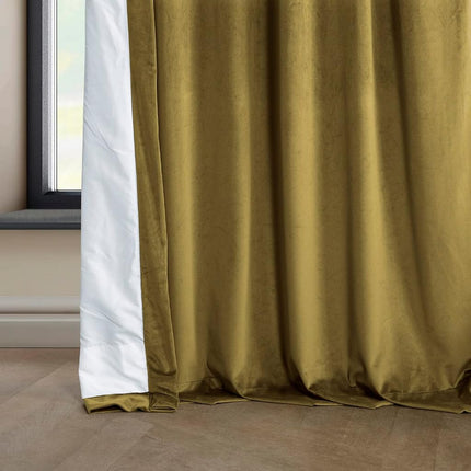 HPD Half Price Drapes Heritage Plush Velvet Curtains 108 Inches Long Room Darkening Curtains for Bedroom & Living Room 50W x 108L, (1 Panel), Peat Green