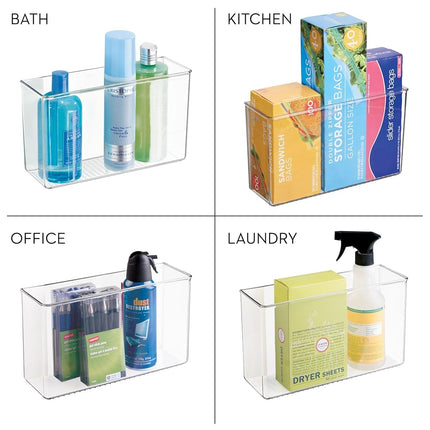 iDesign 66140 Large Affixx Peel and Stick Adhesive Kitchen Organizer Strong Hold, Clear X-Large