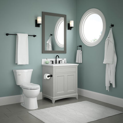 Delta 4-Piece Matte Black Bathroom Set Towel Rack, Ring, Toilet Paper Holder, Hook | Nicoli Bath Accessories