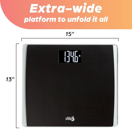 EatSmart Precision Digital Bathroom Scale, 550 lb High Capacity Scale, Extra Wide Platform, Bath Scale for Body Weight, Black