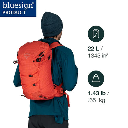 Osprey Mutant 22L Climbing and Mountaineering Unisex Backpack, Blue Flame