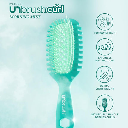 FHI Heat UNbrush Curl Defining Brush — Wavy, Coily, and Curly Hair Brush with DuoFlex Bristles & StyleCurl Handle — for Gentle Detangling & Faster Styling on Wet Hair - Morning Mist