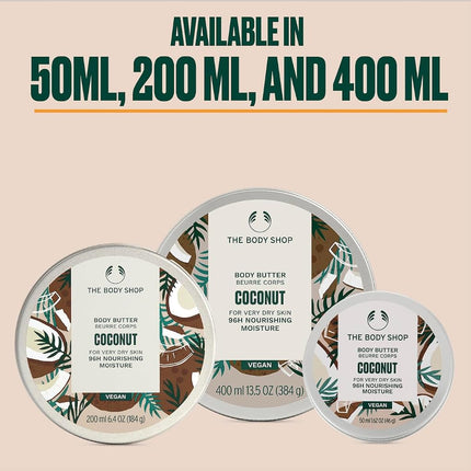 The Body Shop Coconut Body Butter, 96hr Moisture, 200ml
