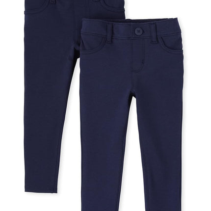 The Children's Place baby girls And Toddler Ponte Pull on Jeggings Jeans, Tidal 2 Pack, 3T US