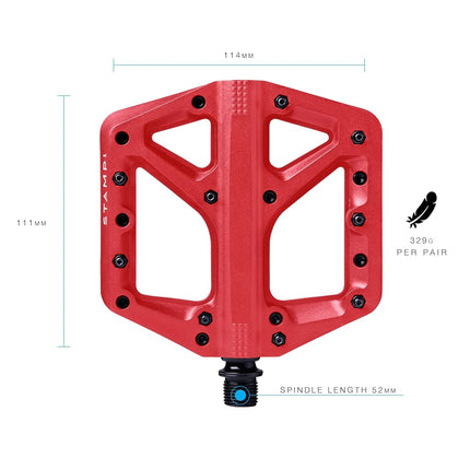 Crankbrothers Stamp-1 Pedals, Large, Red