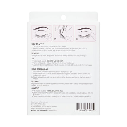 KISS So Wispy False Eyelashes Multipack in Style Pompadour, Volume & Curl Lash Extensions Look, Cruelty Free Synthetic Lashes, Crisscross Pattern, Reusable and contact lens friendly, 5-Pair