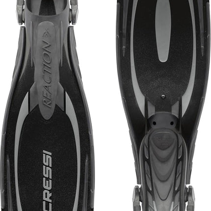 Cressi REACTION EBS Fersenbandflosse (Made in Italy) Black black / silver Size:XS/S (35/38)