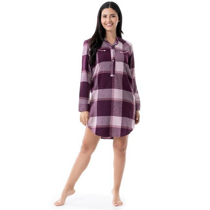 Wrangler Camisón de franela de longitud media para mujer, de cuadros, 4X