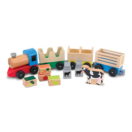 MELARQT Melissa & Doug Wooden Farm Train Toy Set (E-Commerce Packaging)